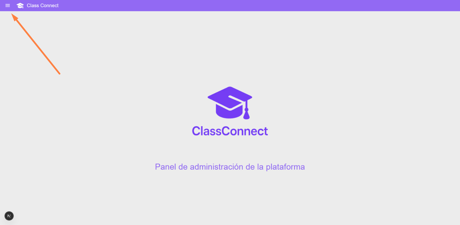 Pantalla Principal del Panel de Administración