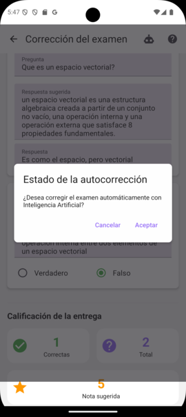 Corrección automática con IA