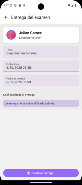 Detalles de la entrega