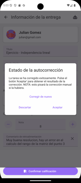 Corrección con IA completada