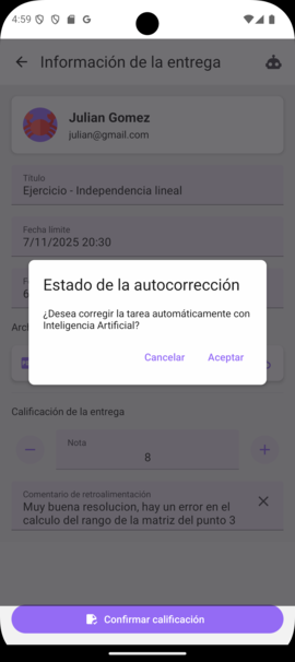 Corrección con IA