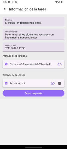 Entrega de una tarea