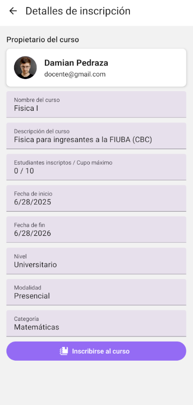 Inscribirse al Curso