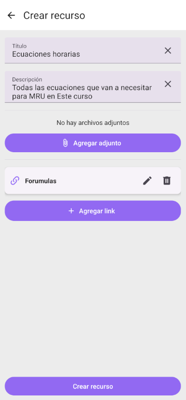 Creación de Recurso