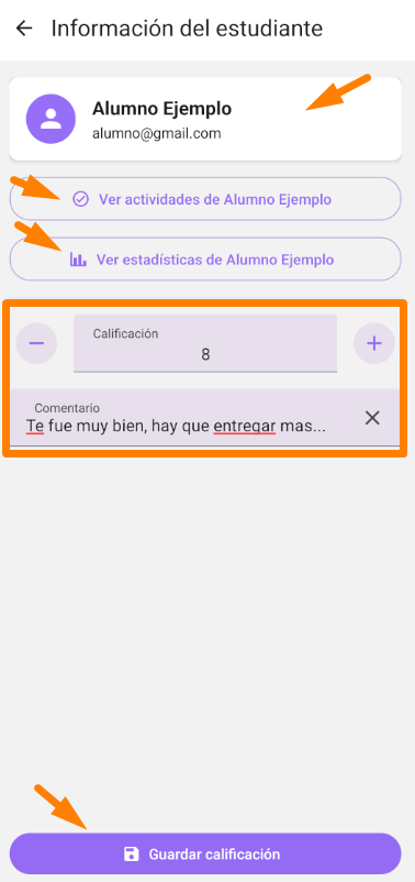 Detalle del estudiante