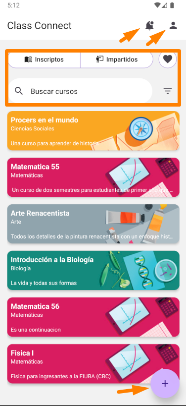 Pantalla Principal de ClassConnect