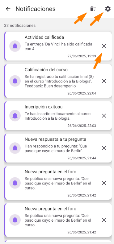 Lista de Notificaciones
